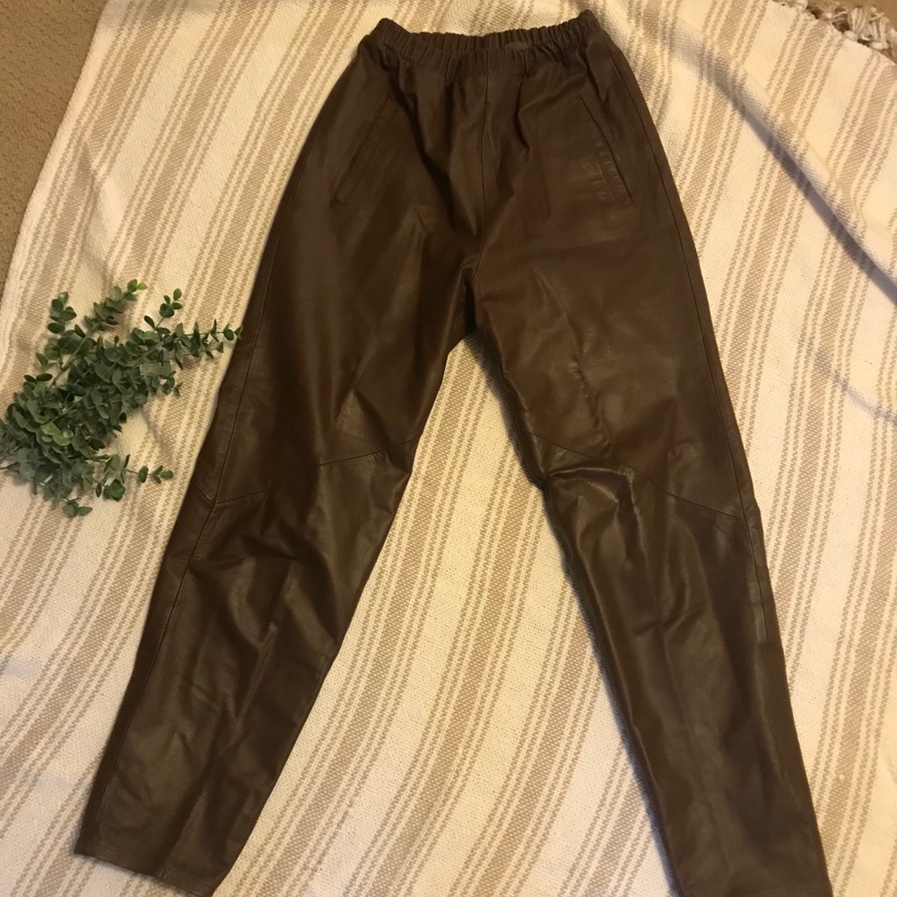 Greg Adams Brown Leather Pants
